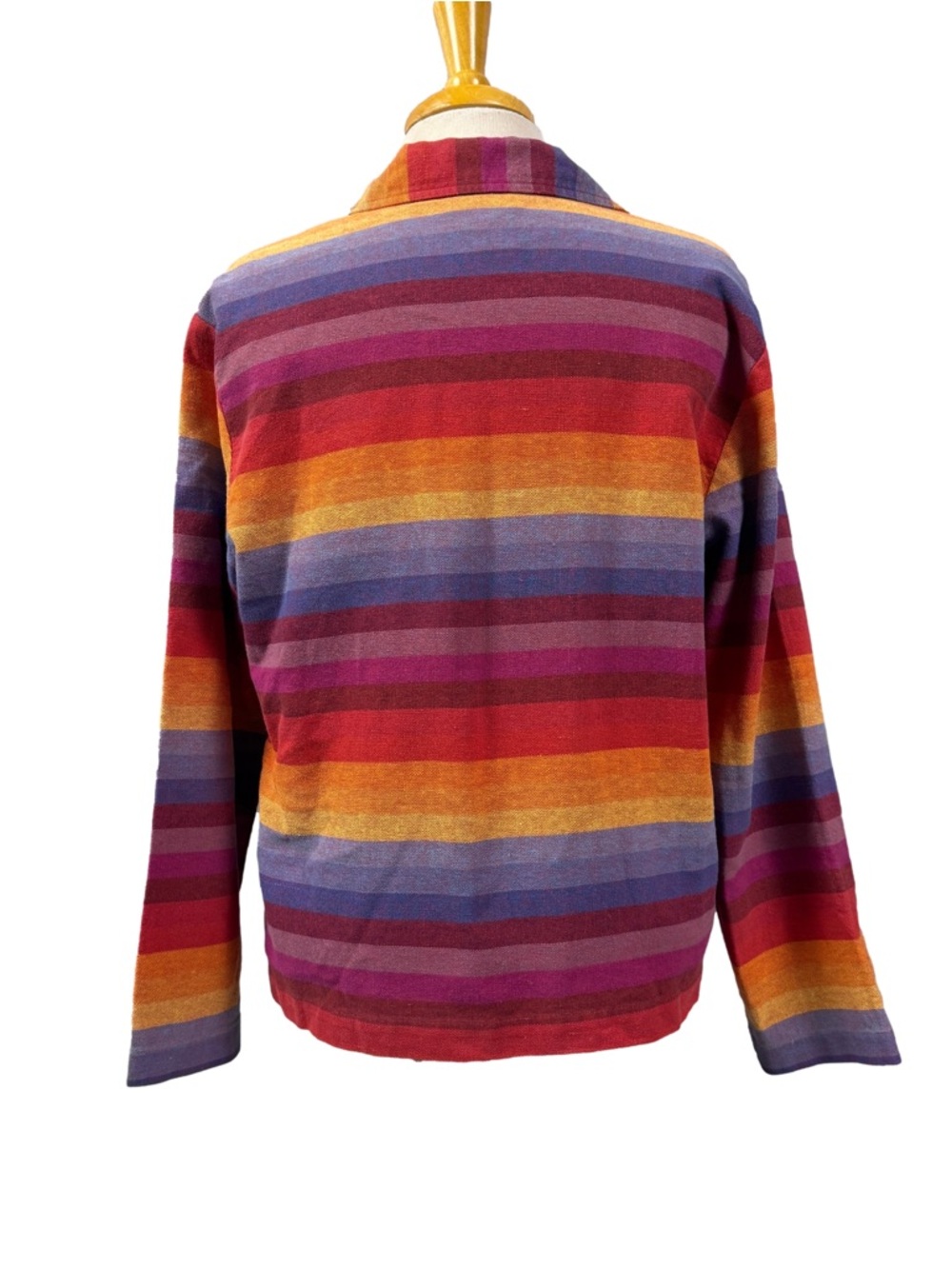 Coldwater Creek Size Small Cotton Linen Blend Striped Multicolor Women’s Jacket - Picture 2 of 14